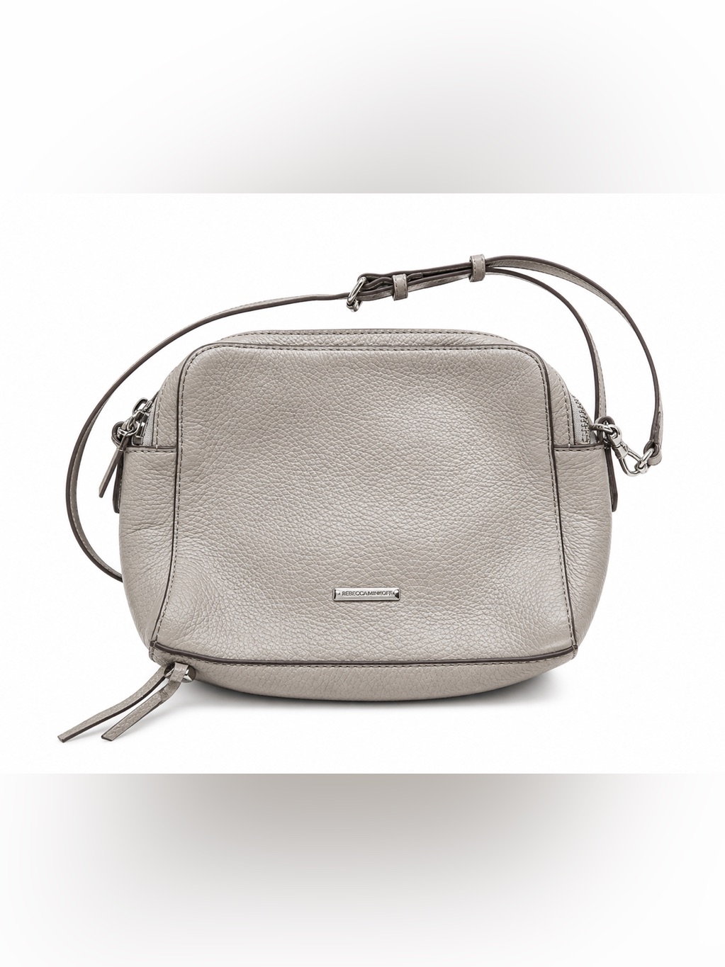 Rebecca Minkoff Pebbled Light Gray Leather Crossbody